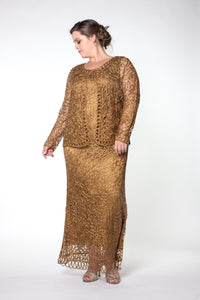 Soulmates C12016 Beaded Silk Lace Classic Dress Jacket Set Plus Size