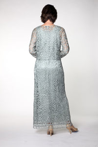 Soulmates C12016 Beaded Silk Lace Dress & Jacket Outfit