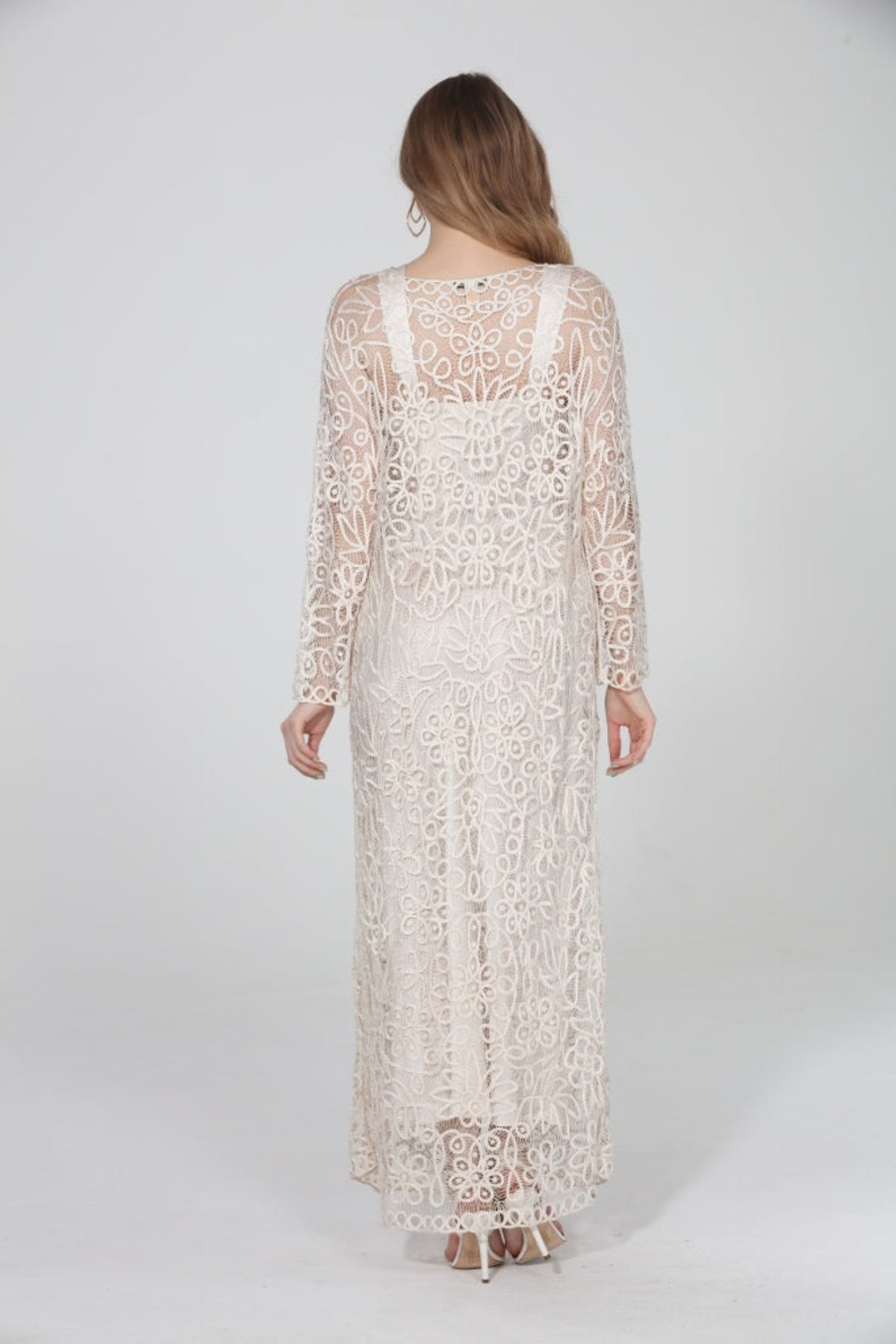 Soulmates C12605 Hand Crocheted Silk Beaded Duster with Dress Set