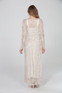 Soulmates C12605 Hand Crocheted Silk Beaded Duster with Dress Set