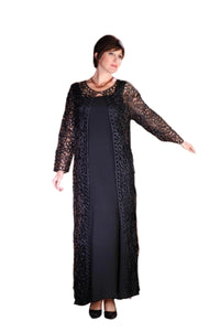 Soulmates C12605 Hand Crocheted Silk Beaded Duster with Dress Set
