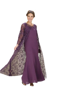 Soulmates C12605 Hand Crocheted Silk Beaded Duster with Dress Set