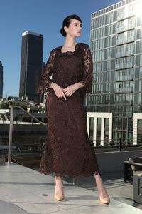 Soulmates 3/4" Bell Sleeve Silk Jacket Top and Skirt Set