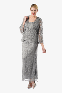 Soulmates 3/4" Bell Sleeve Silk Jacket Top and Skirt Set
