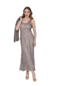Soulmates C715 Embroidered Silk Lace Evening Dress with Jacket Set