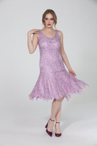 Soulmates C9126 Silk Beaded Tea Length Dress with Bolero Jacket Set