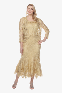 Soulmates C9127 Hand Crocheted Mother of the Bride/Groom Jacket Top and Skirt Set