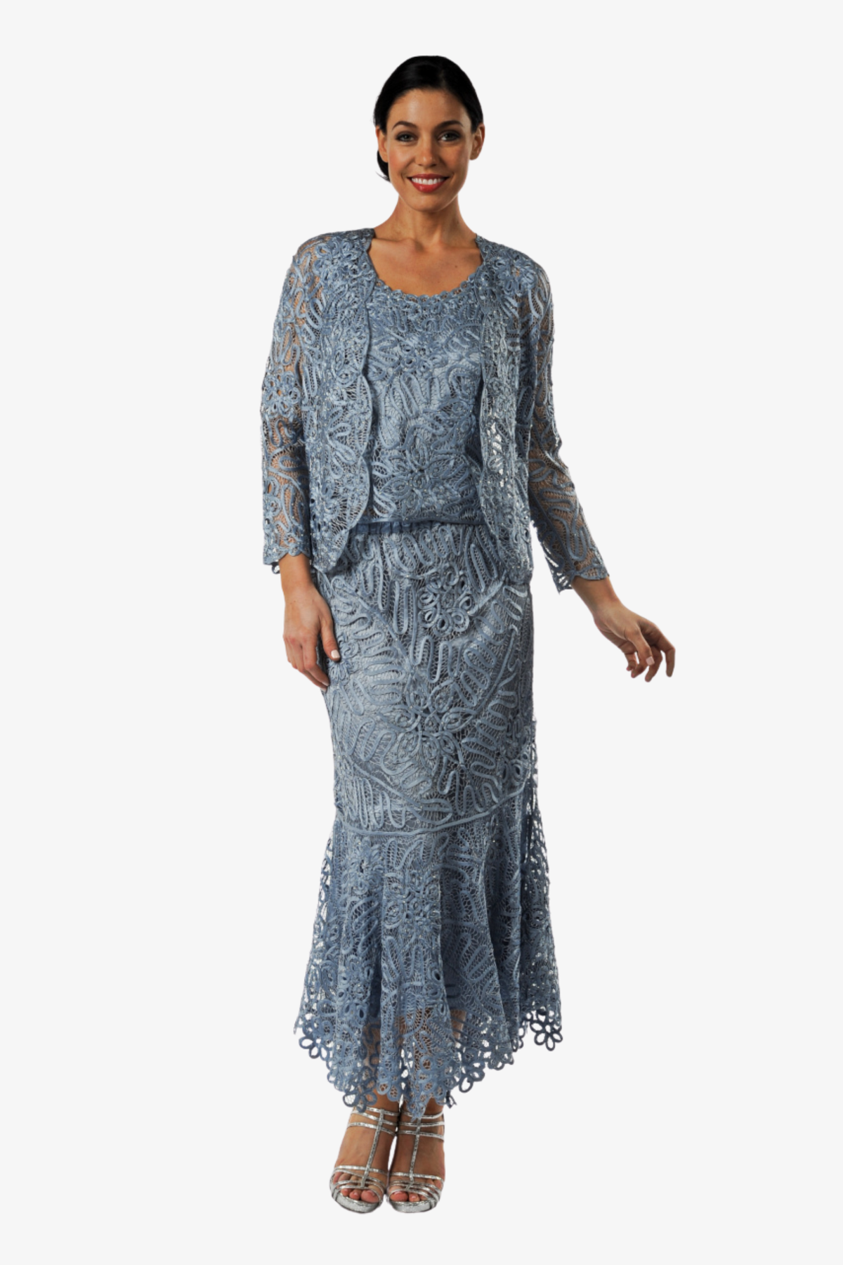 Soulmates C9127 Hand Crocheted Mother of the Bride/Groom Jacket Top and Skirt Set