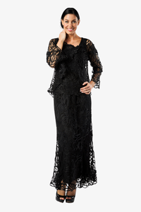 Soulmates D1104 Rose Embroidered Lace Evening Mother Of Bride Jacket Top and Skirt Set