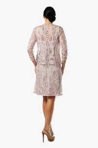 Soulmates D8066 Handmade Silk Lace Jacket Top and Ribbon Skirt Set