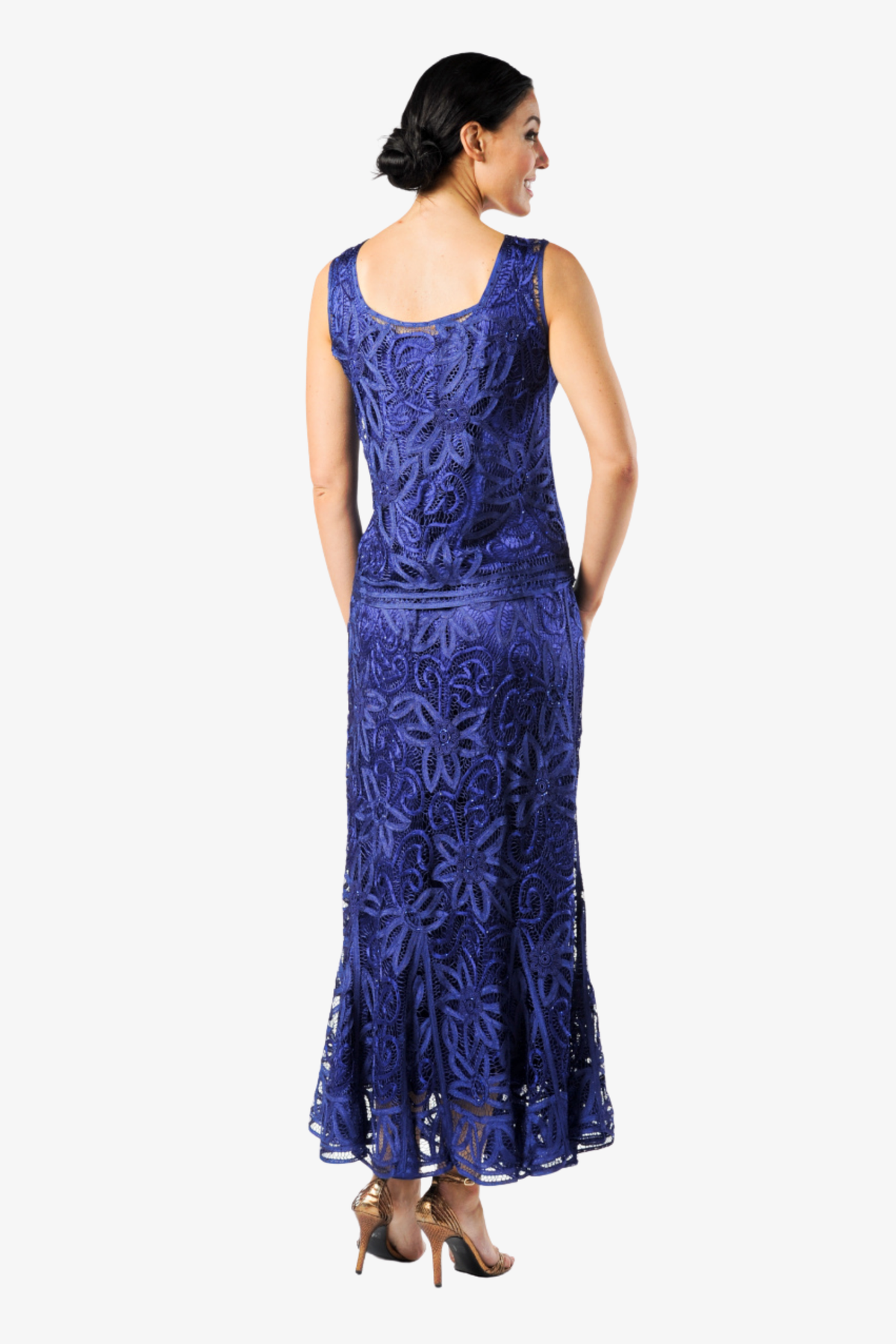 Soulmates D9122 Flower Embroidered Lace Jacket Top and Skirt Set