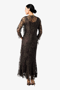 Soulmates D9122 Flower Embroidered Lace Jacket Top and Skirt Set