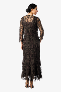 Soulmates D9122 Flower Embroidered Lace Jacket Top and Skirt Set