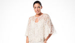 Beaded Lace Cape Top And Skirt Set Ivory / S Clothing