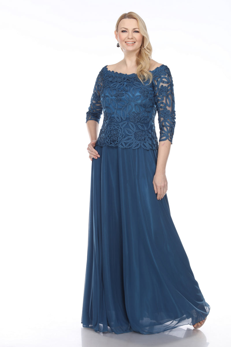 Off Shoulder 3/4 Sleeve Evening Gown Soulmates