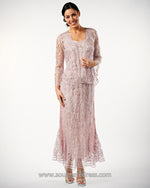 Three Piece Wave Crochet Lace Mother of Bride Dress
