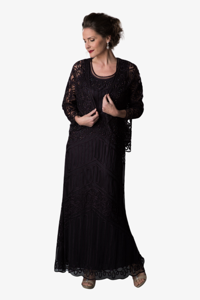 Soulmates Net Lace Evening Dress with Jacket Set