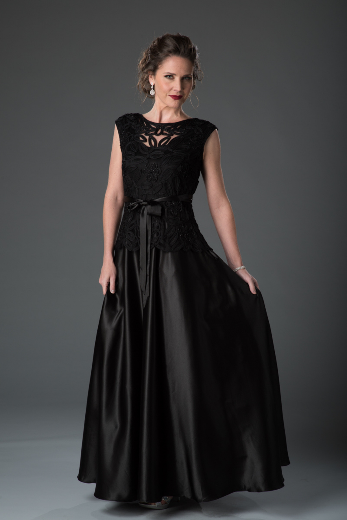 Soulmates 1611 Embellished Bow Formal Evening Dress