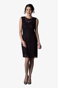 Soulmates 1612 Soutache Lace Sequin Boatneck Sheath Dress