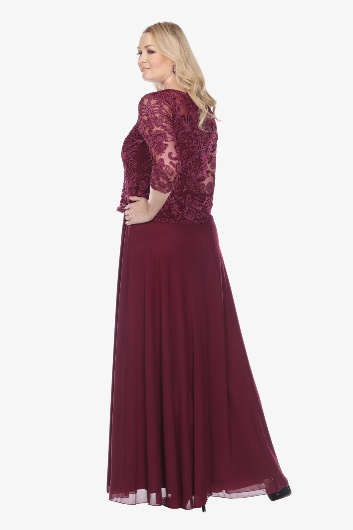 Soulmates 1901 Embroidered Lace Evening Gown