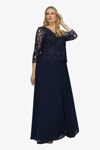 Soulmates 1901 Embroidered Lace Evening Gown