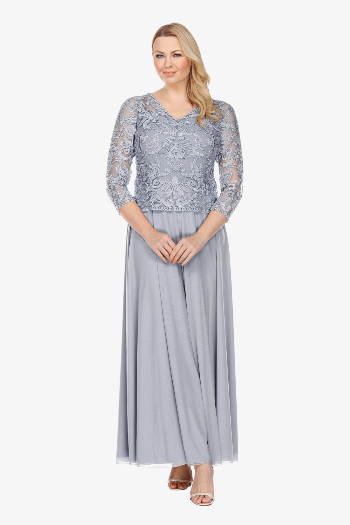 Soulmates 1901 Embroidered Lace Evening Gown