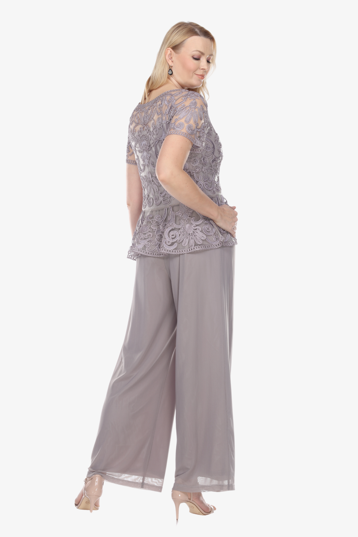 Soulmates 1902 Peplum Short Sleeve Top with Special Occasion Pants Set