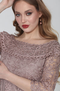 PRE-ORDER Soulmates 2602 Off Shoulder Lace 3/4 Sleeve Evening Gown