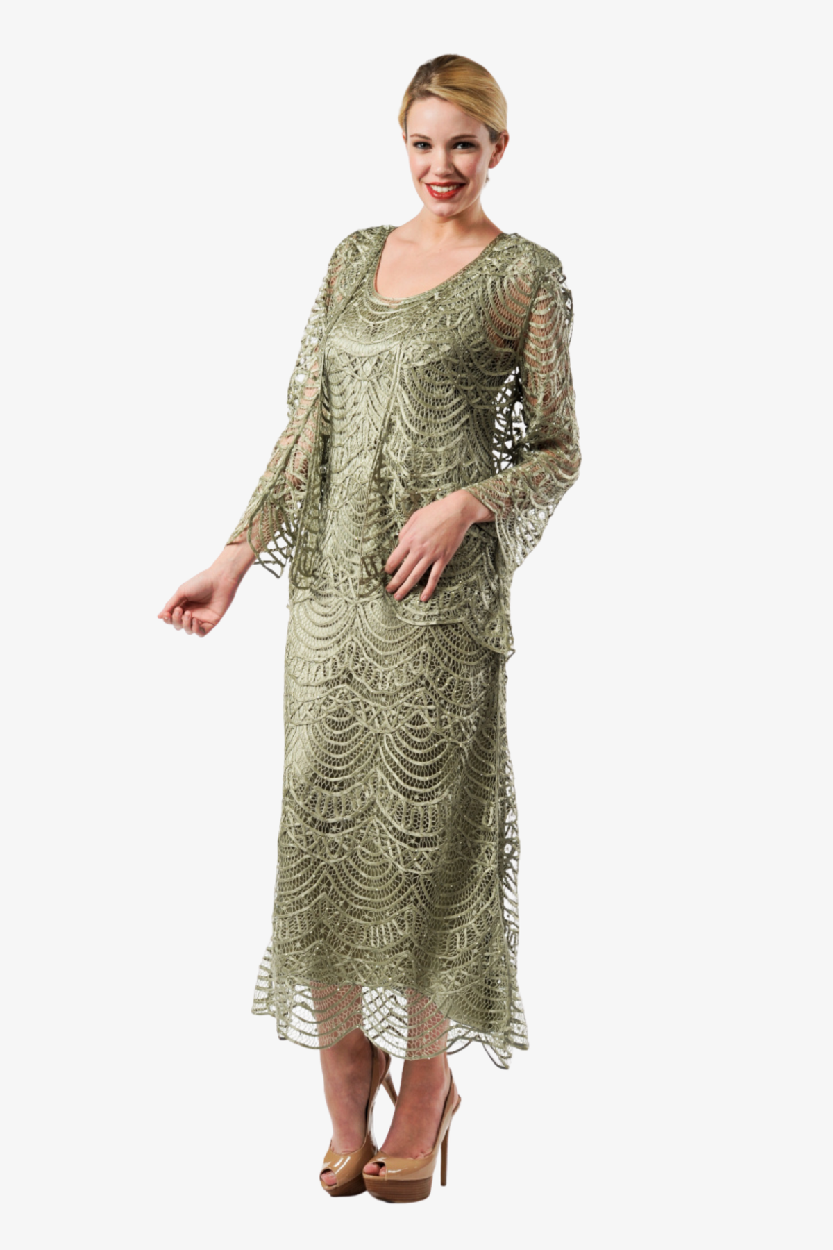 Celadon Print 3/4 Sleeve Round Neck Bodycon Dresses Celadon Print 3/4 Sleeve Round Neck Bodycon Dresses