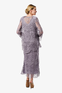 Soulmates C1062 Scallop Hand Crocheted Lace Dress with Jacket Set