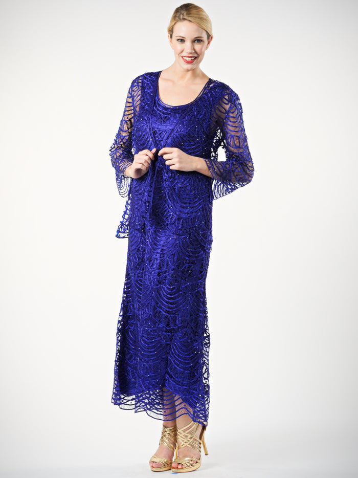 Soulmates C1062 Scallop Hand Crocheted Lace Dress with Jacket Set (Capsule2)