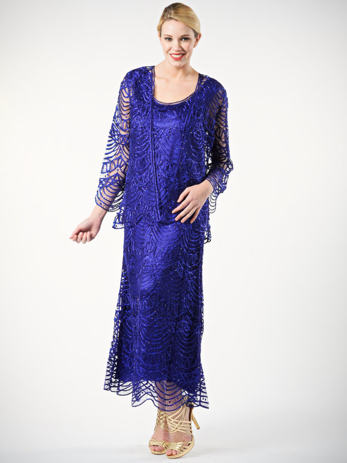 Soulmates C1062 Scallop Hand Crocheted Lace Dress with Jacket Set (Capsule2)