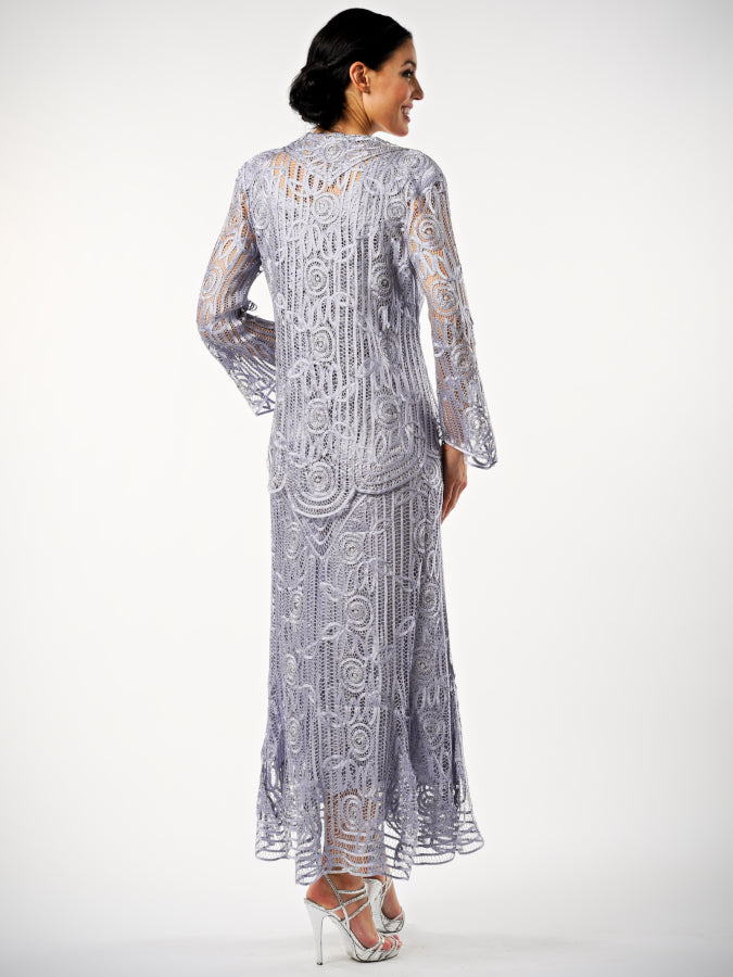 Soulmates C1068 Beaded Silk Lace Evening Jacket with Godet Dress Set (Capsule2)