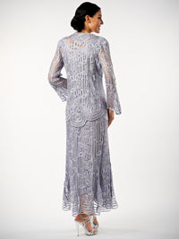 Soulmates C1068 Beaded Silk Lace Evening Jacket with Godet Dress Set (Capsule2)