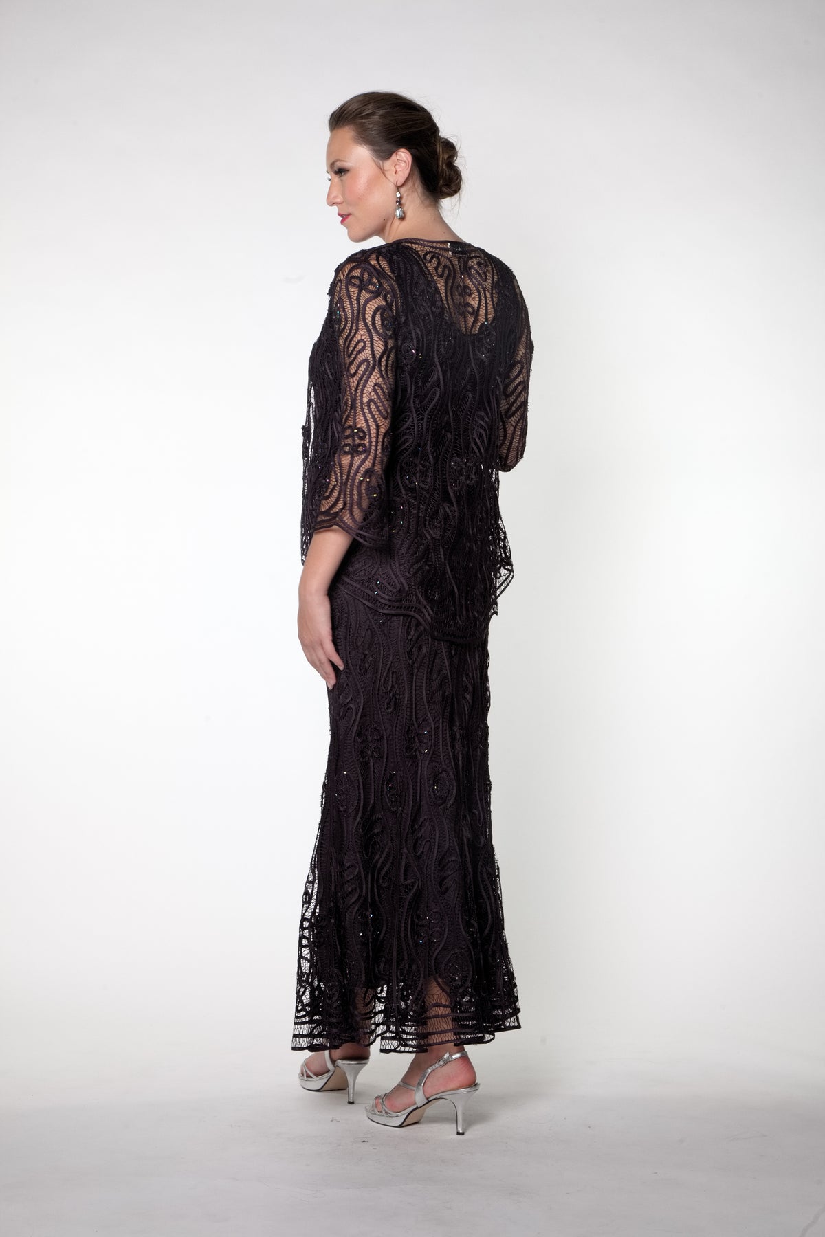 Soulmates C1079 Wave Crocheted Lace Mother of the Bride Jacket Top and Skirt Set (Capsule2)