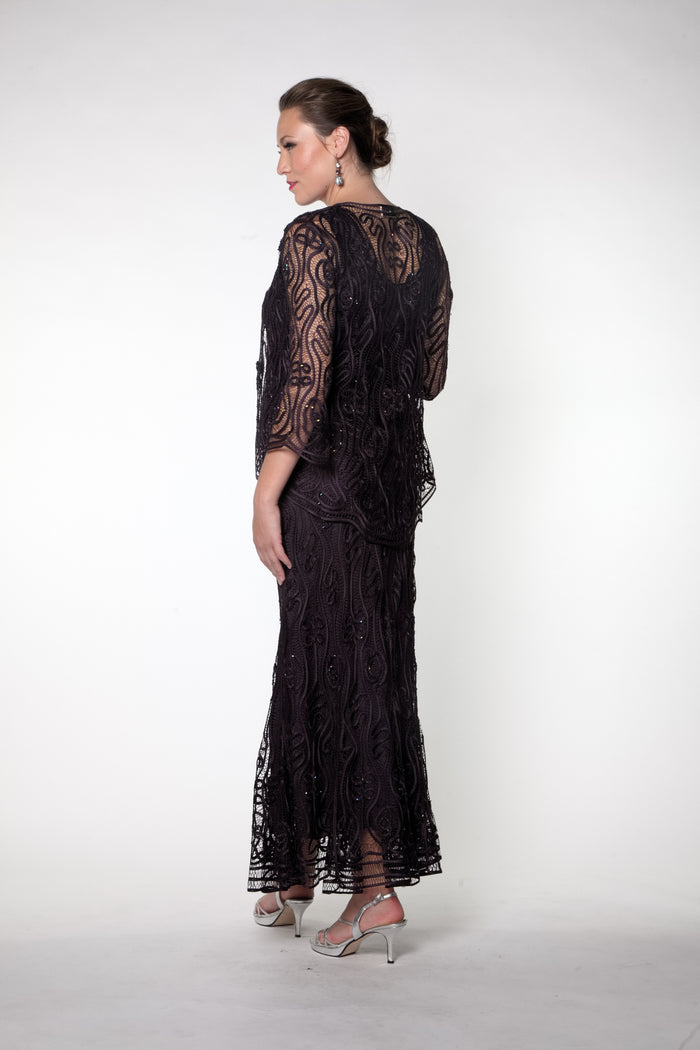 Soulmates C1079 Wave Crocheted Lace Mother of the Bride Jacket Top and Skirt Set (Capsule2)