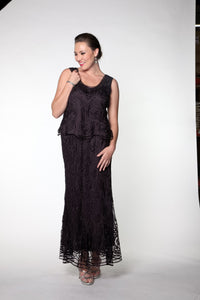 Soulmates C1079 Wave Crocheted Lace Mother of the Bride Jacket Top and Skirt Set (Capsule2)