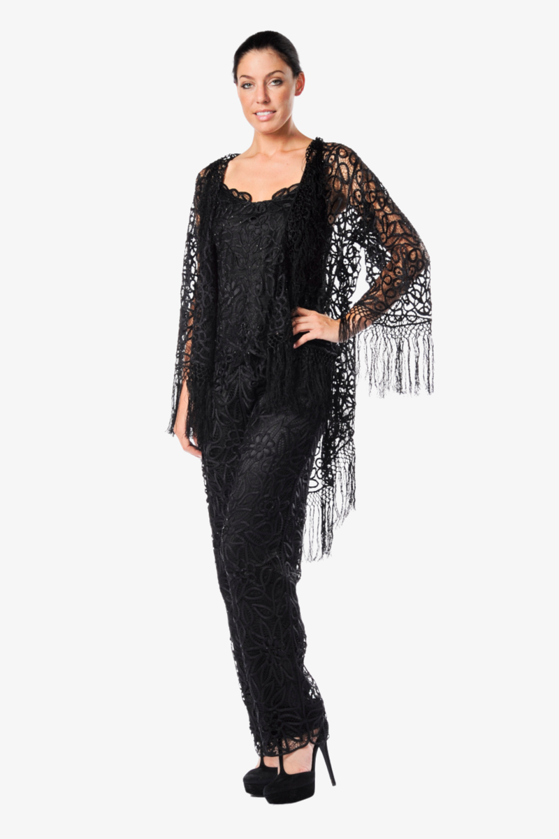 Soulmates C30813 Silk Beaded Shawl Top and Pants Set