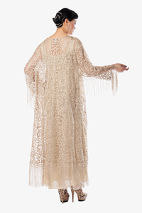 Soulmates C390 Hand Crocheted Beaded Fringe Coat Long Duster