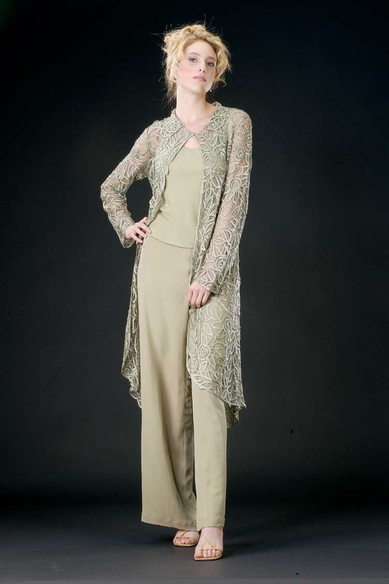 Soulmates C708 Collar Sequin Lace Duster Coat