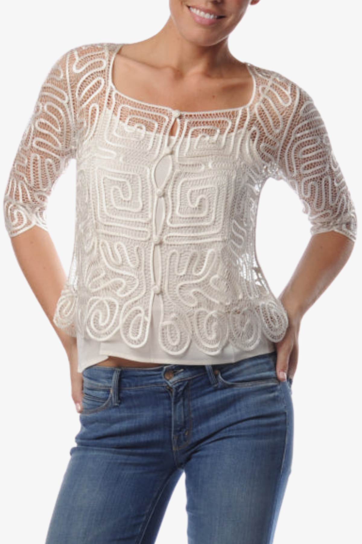 Soulmates C712 Hand Crocheted Short Lace Jacket