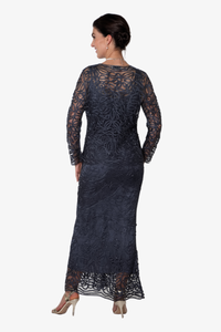 Soulmates C715 Embroidered Silk Lace Evening Dress with Jacket Set