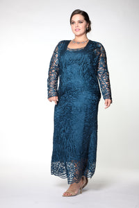 Soulmates C715 Embroidered Silk Lace Evening Dress with Jacket Set (Capsule2)