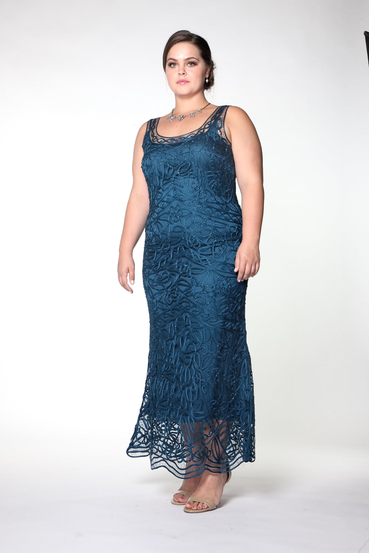 Soulmates C715 Embroidered Silk Lace Evening Dress with Jacket Set (Capsule2)