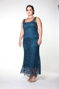 Soulmates C715 Embroidered Silk Lace Evening Dress with Jacket Set (Capsule2)