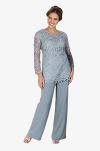 Soulmates C80703 Hand Crocheted Lace Tunic Top with Pants Set