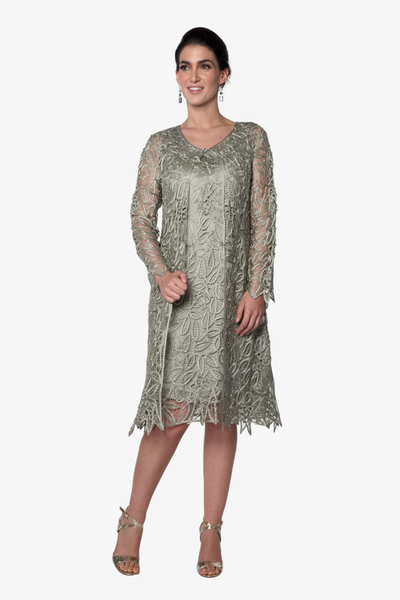 Soulmates Grey Silk Hand-Crocheted Maxi Dress Size Medium
