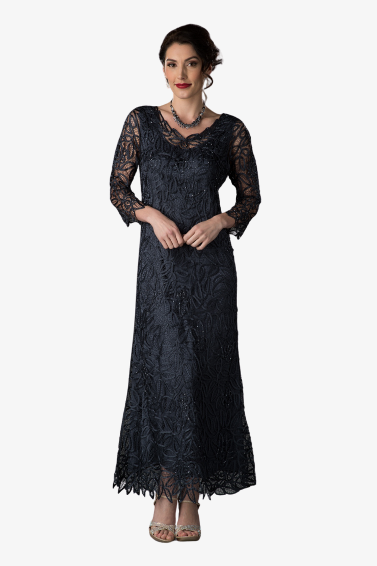 Soulmates C904 Handmade Silk Lace V-Neck Dress