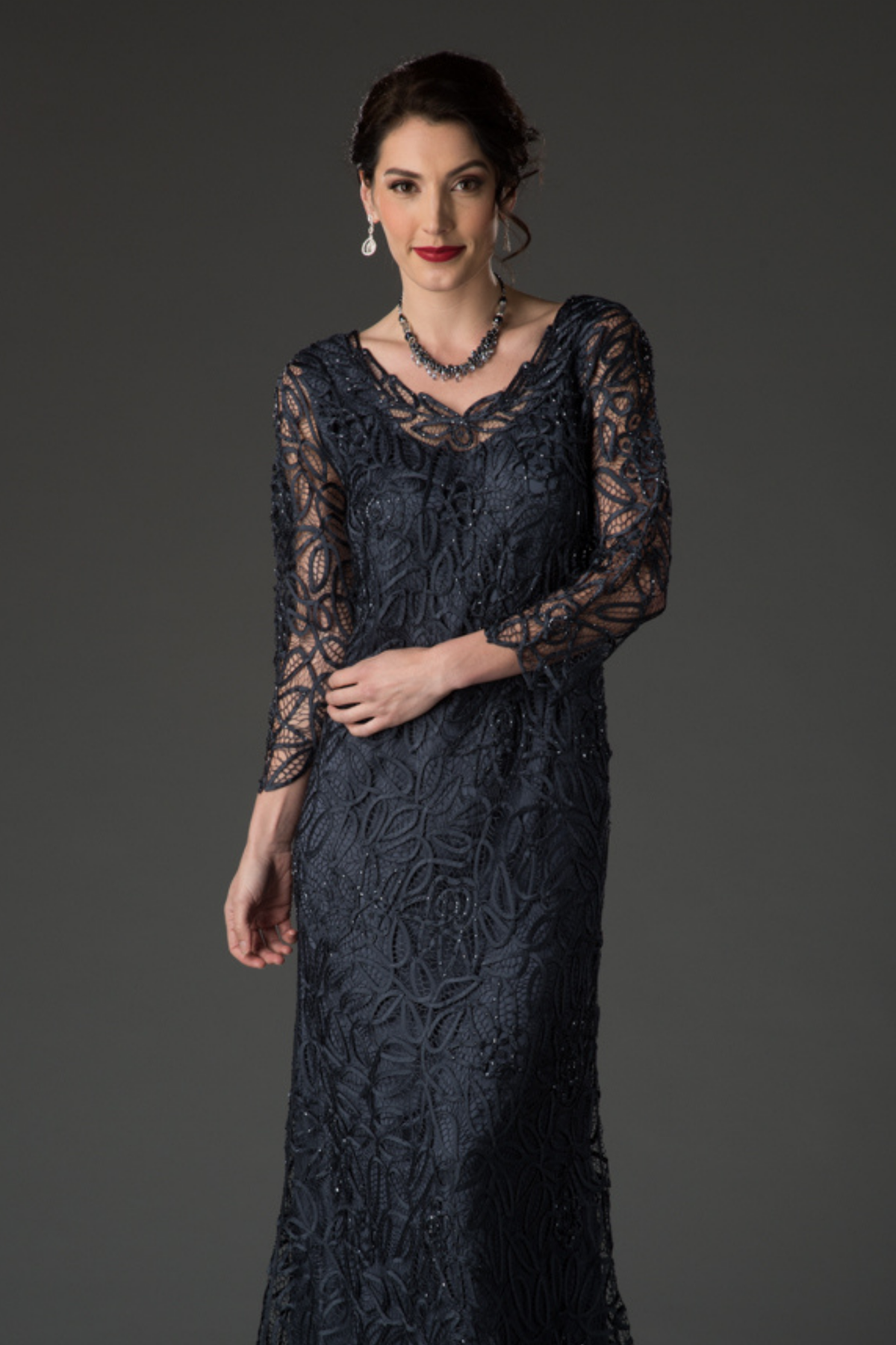 Soulmates C904 Handmade Silk Lace V-Neck Dress Soulmates C904 Handmade Silk Lace V-Neck Dress