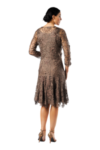 Soulmates C9126 Silk Beaded Tea Length Dress with Bolero Jacket Set (Capsule)